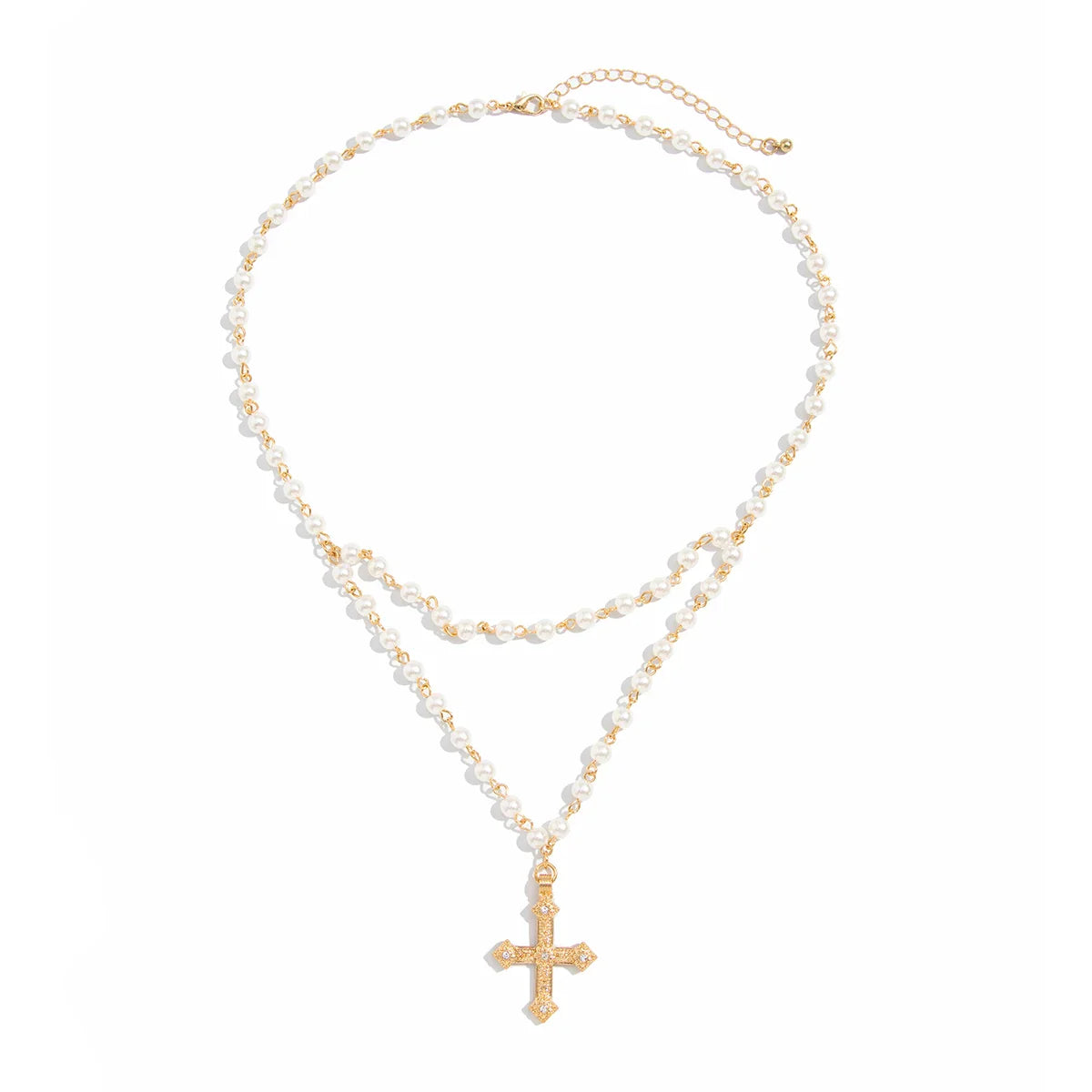 Monarch Pearl Cross Necklace