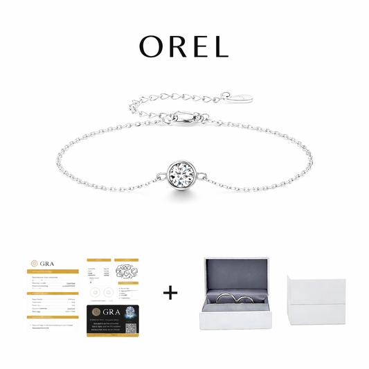 OREL® Moissanite Bezel Setting Bracelet - Sterling Silver