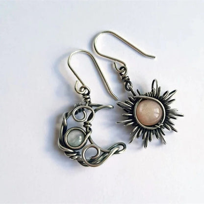 Moonlit Sunstone Dangle Earrings