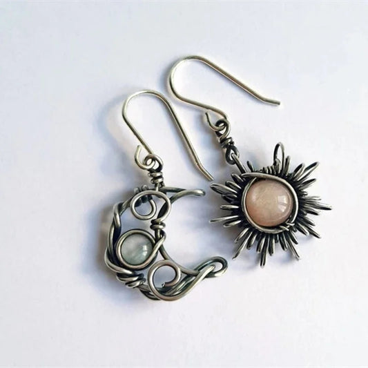 Moonlit Sunstone Dangle Earrings