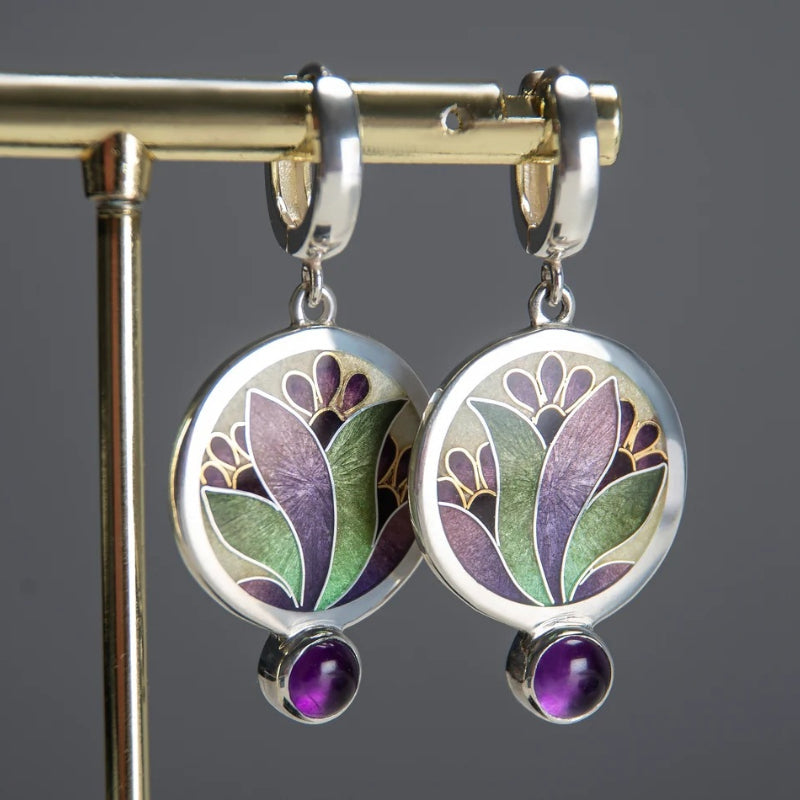 Ethereal Amethyst Bloom Earrings