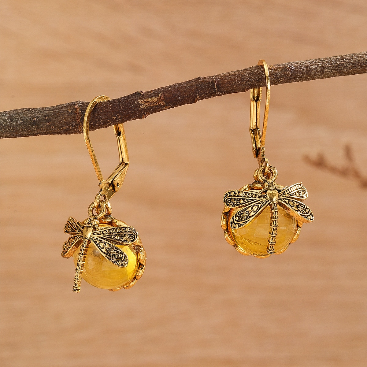 Liora Vintage Dragonfly Earrings