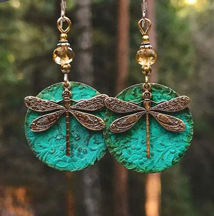 Regal Dragonfly Turquoise Earrings