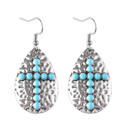 Sierra Cross Turquoise Earrings