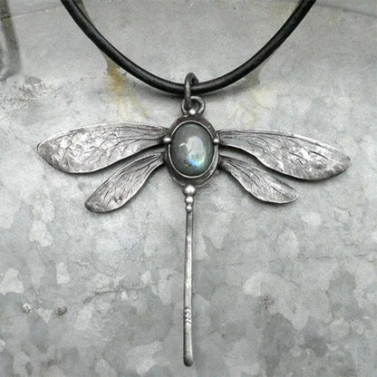 Lunar Aura Dragonfly Necklace