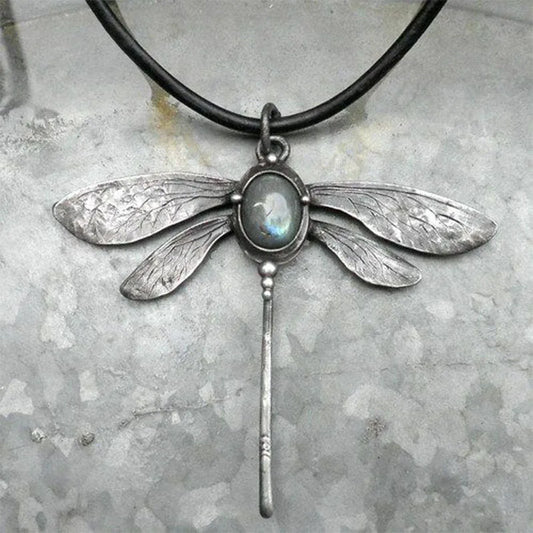 Lunar Aura Dragonfly Necklace