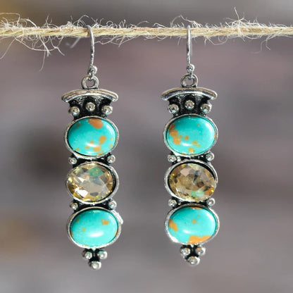 Gilded Turquoise Radiance Earrings