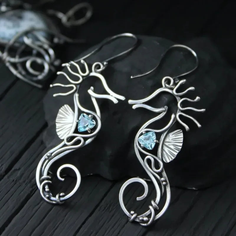 Aqua Siren Gemstone Earrings