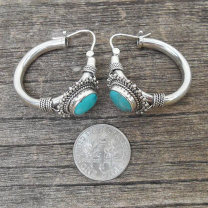 Opulent Turquoise Hoop Earrings