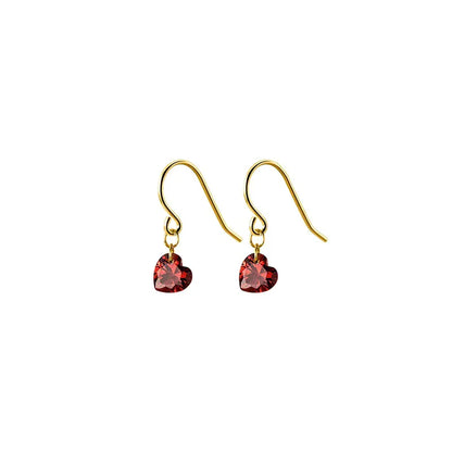 Crimson Heart Zircon Earrings