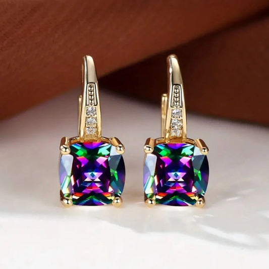Mystic Stone Hoop Earrings